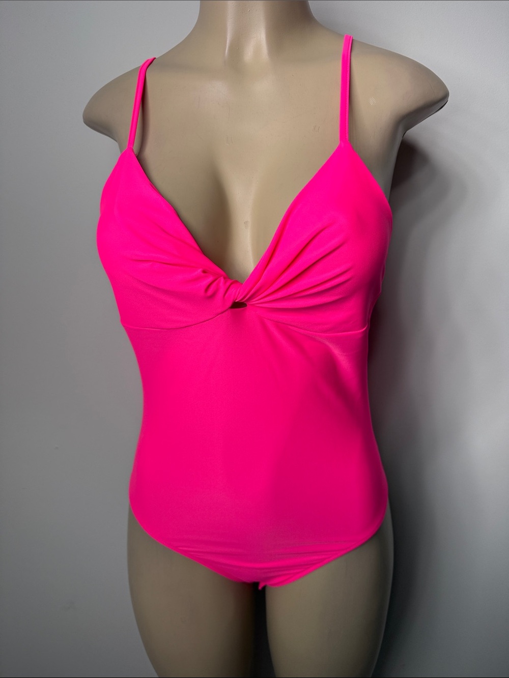 by the way. Neon Hot Pink Twist-Front Bodysuit